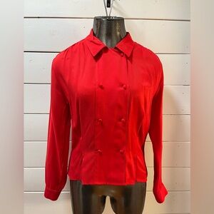 TALBOTS Vintage Red Button-Detail Blouse – Size 6